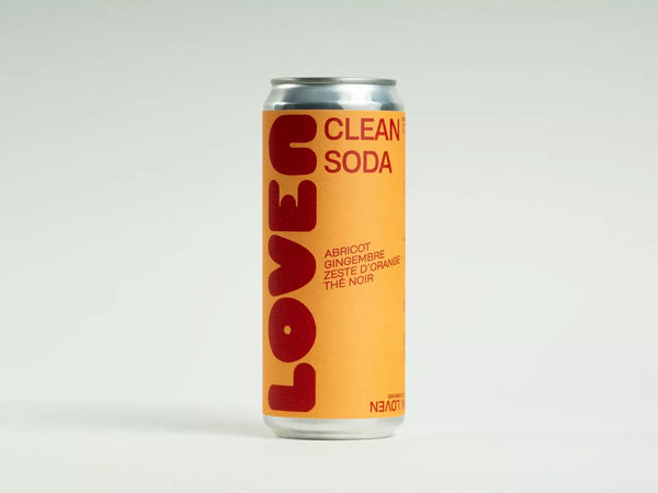 LOVEN CLEAN SODA Abricot, Gingembre, Thé noir & Zeste d'orange